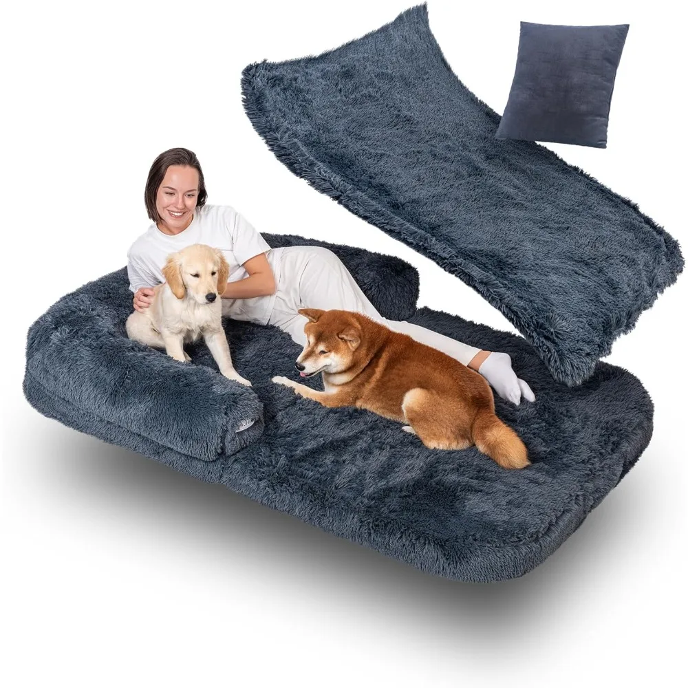 

Foldable Human Dog Bed for Adults, Giant Dog Couch Bed with Orthopedic Memory Foam, Extra Large Dog Bed