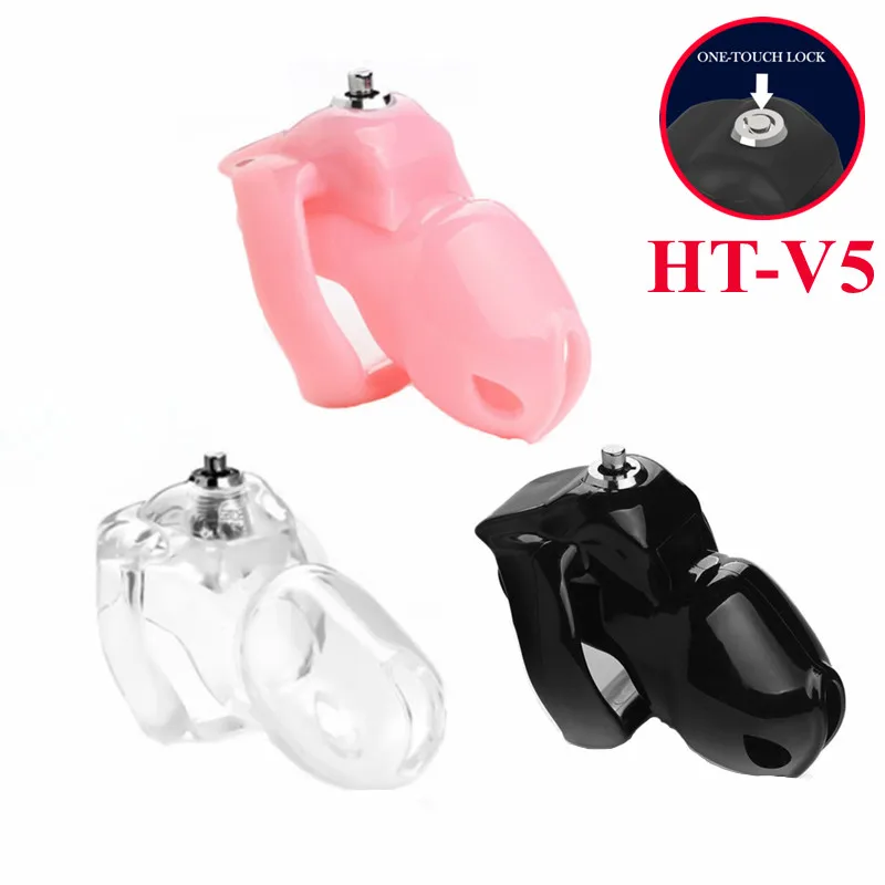 New HT V5 Chastity Cage Click & Lock Penis Lock Cock Rings Bondage Belt Chastity Device Holy Trainer Sex Toys For Male Gay Sissy