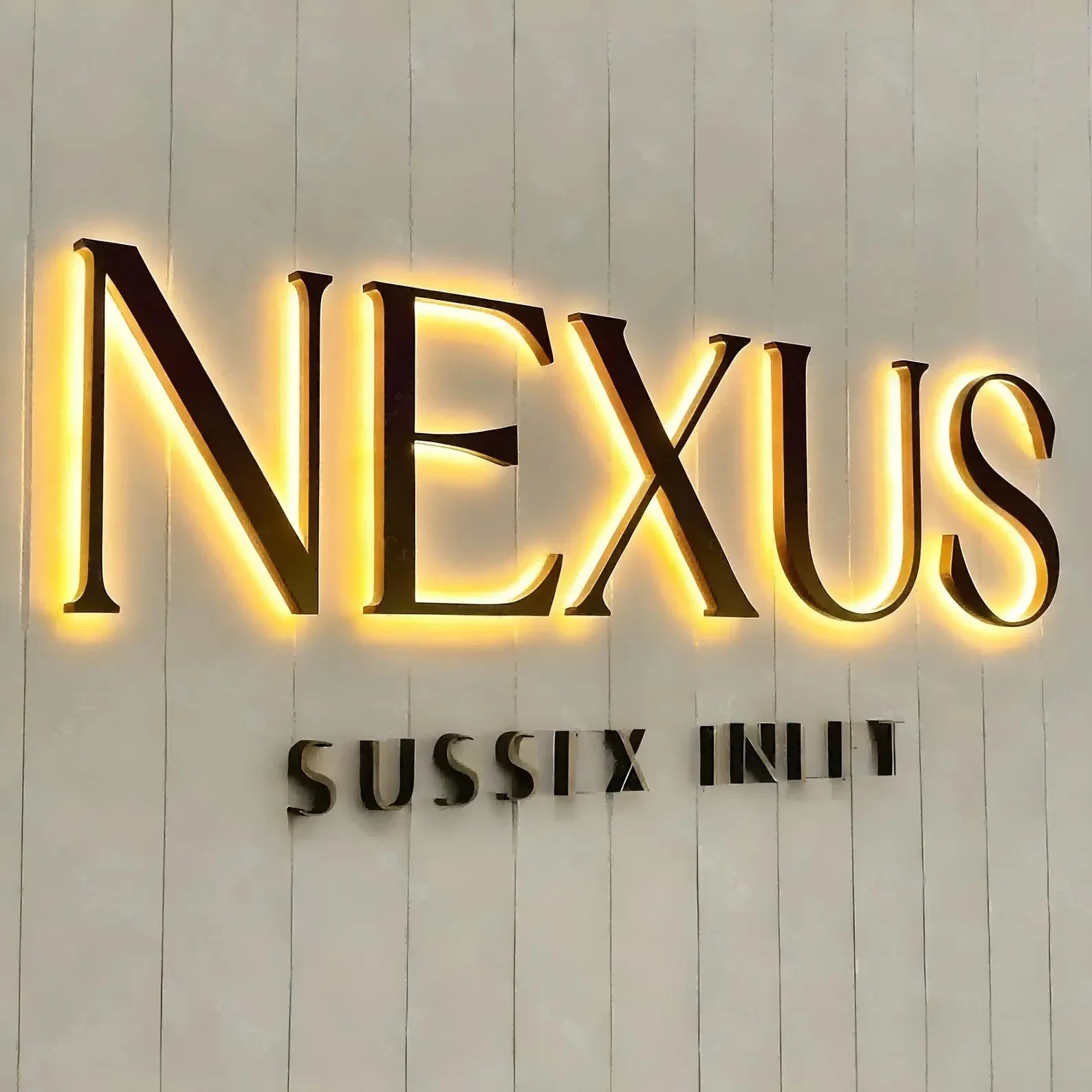 Custom 3D Metal Backlit Business Sign, Laser Cut Storefront LED Wall Signage, 3D Illuminated Storefront Signs, 3D Backlit Signs
