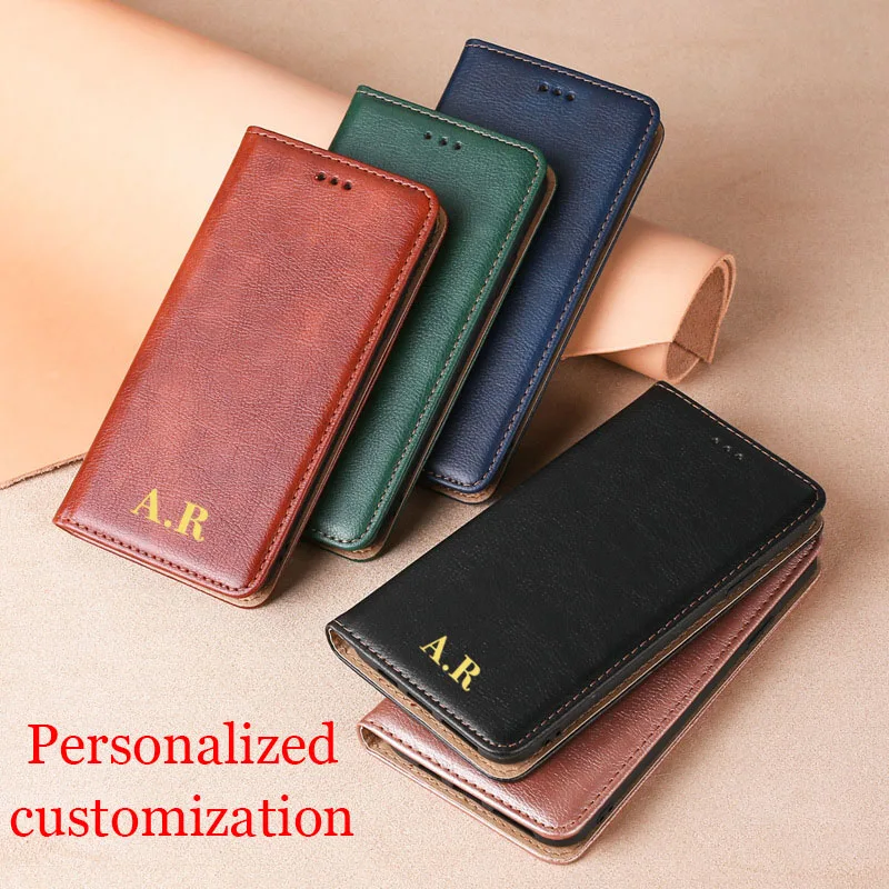 

Custom Gold Name Leather Flap Case For iPhone 14 13 Pro Max 12 11 Pro X XS XR 7 8 Plus SE 3 Personalize Initial Protective Soft