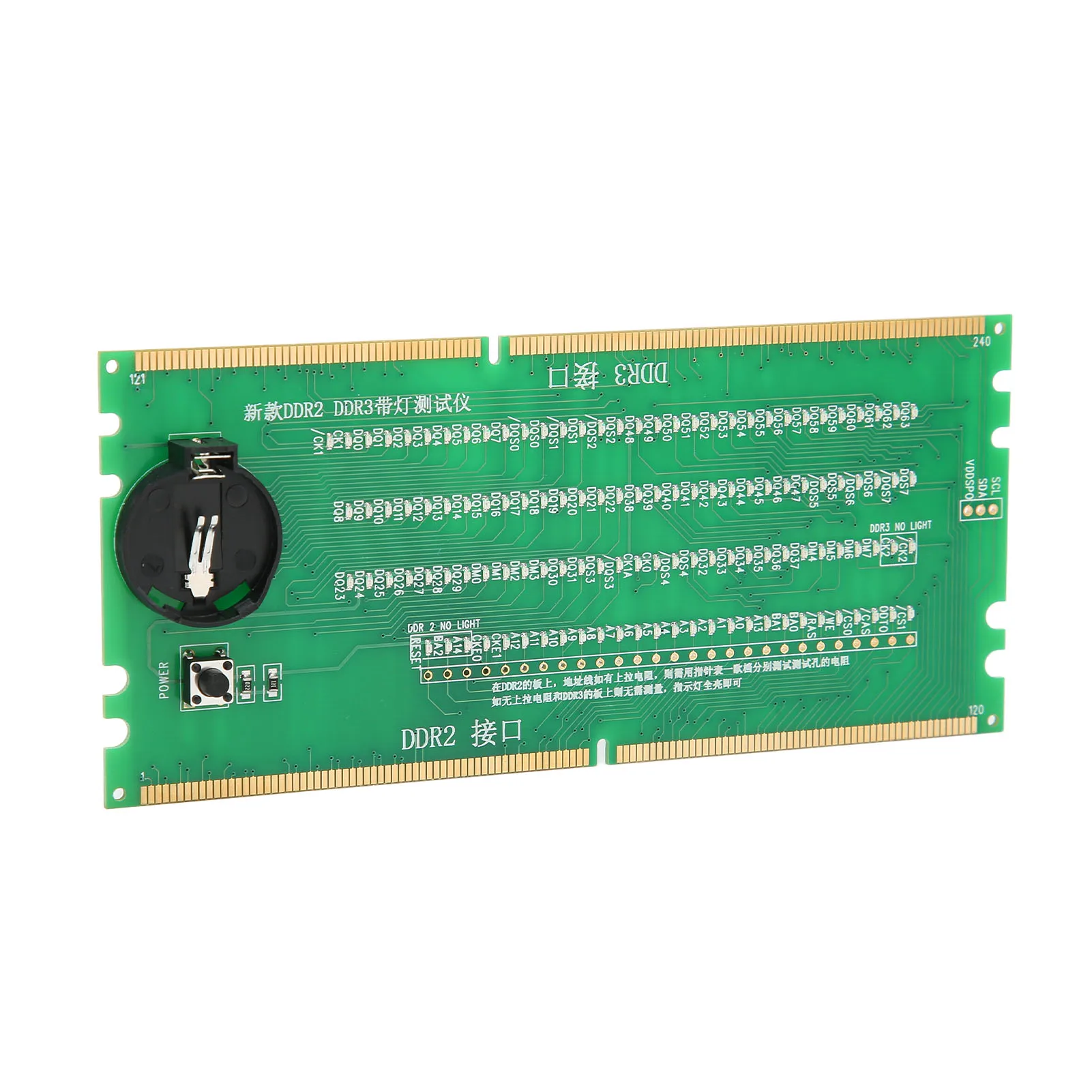 Memory Tester Green DDR2 DDR3 Tester Compact Diagnostic Card Dual DDR2 DDR3 Support For Motherboard Diagnostics