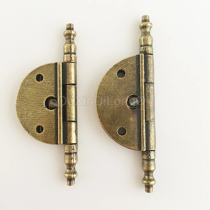 4PCS Antique Bronze Crown Head Hinges with Screw Wardrobe Bookcase Door Decorative Hinge for Furniture Cupboard Cabinet GF1436-1