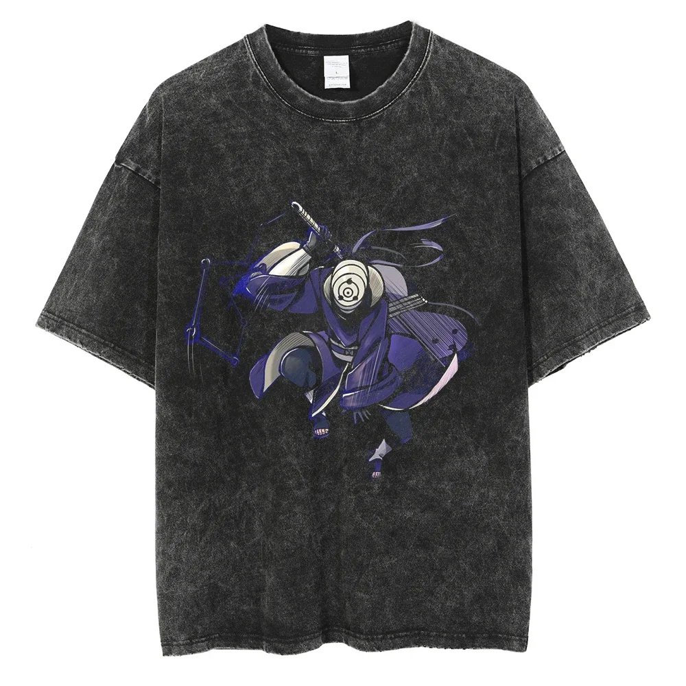 

Hip Hop Streetwear Washed T Shirt Japanese Anime 2024 Print T-Shirt Casual Cotton Oversized Short Sleeve Vintage Tees Tops