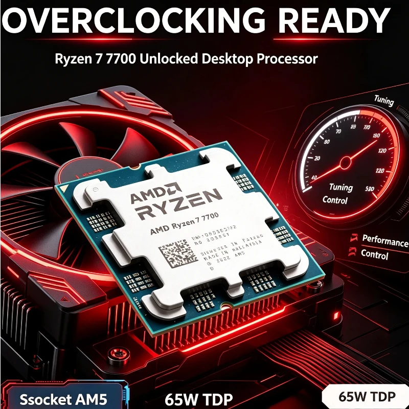 AMD Ryzen 7 7700 Socket AM5 Desktop Processor 8‑Core 16‑Thread 5.3GHz 40MB Cache  Graphics 65W TDP For Small Form Factor PC