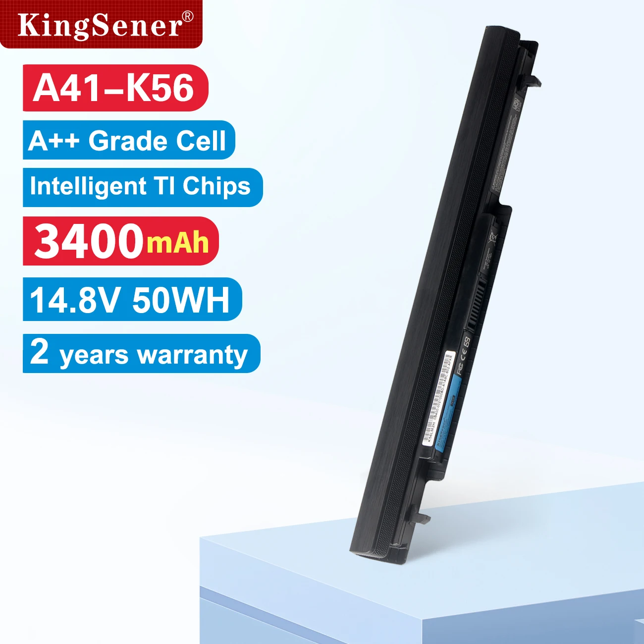 

KingSener 15V 3400mAh A41-K56 Аккумулятор для ноутбука ASUS K46 K46C K46CA K46CM K56 K56CA K56CM S46C S56C R505CA A32-K56