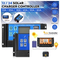 Orange Blue 10A 12V 24V PWM Solar Controller Light &Time Control Auto Adapte Solar Charge Controller Dual USB Port LCD Display