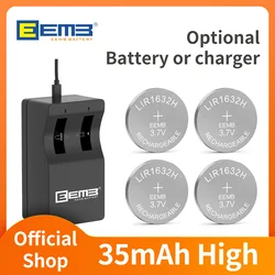 High Capacity LIR1632H 3.7V 25mAh Rechargeable Lithium Coin Battery for Bluetooth Earbuds, Headsets, Wearable Device Replacement