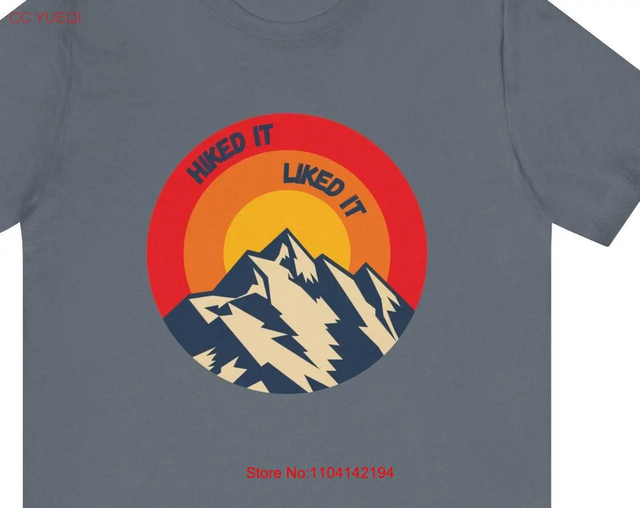 Hiked It Liked T shirt Circular Mountain Sunset Design Outdoor Adventure Nature Lover Skyline Jersey