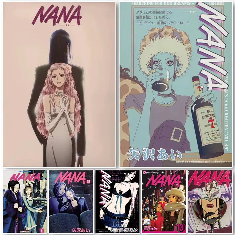 

Nana Retro Poster Decor Canvas Art Painting Wall Art Pictures HD Prints Japan Anime Role Figure for Living Room Home Decoration