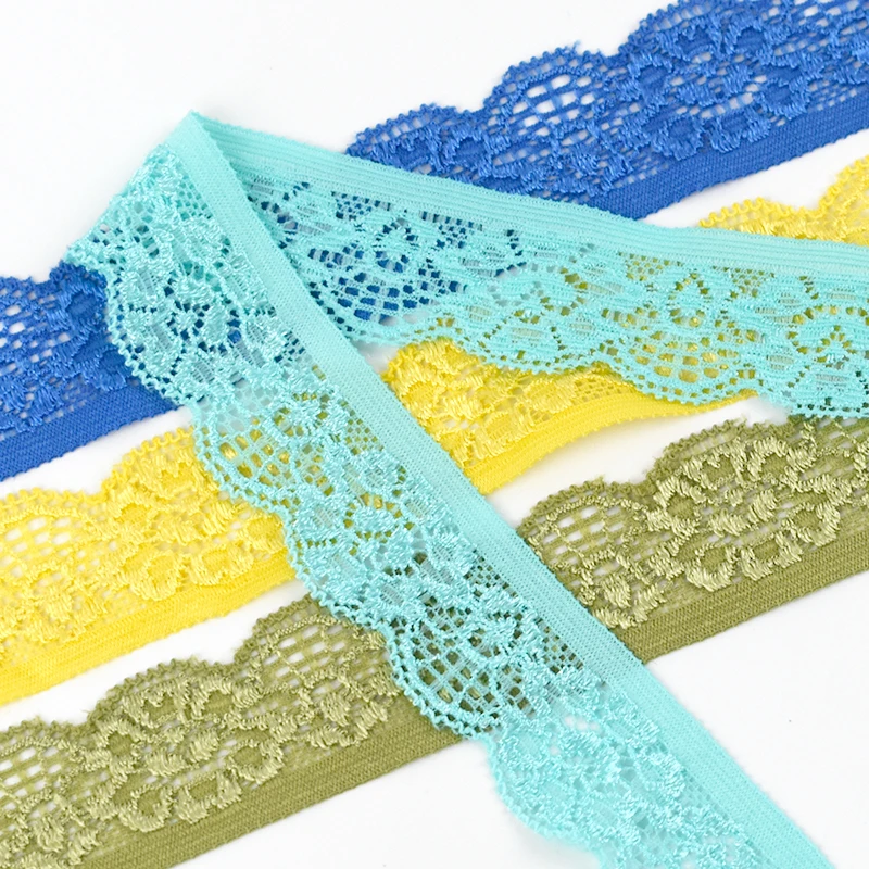 5-20Yards 25mm Sewing Lace Trim for Custom Skirt Underwear Strap Elastic Band Hair Tie Waistband Trimmming Fabric Accessories