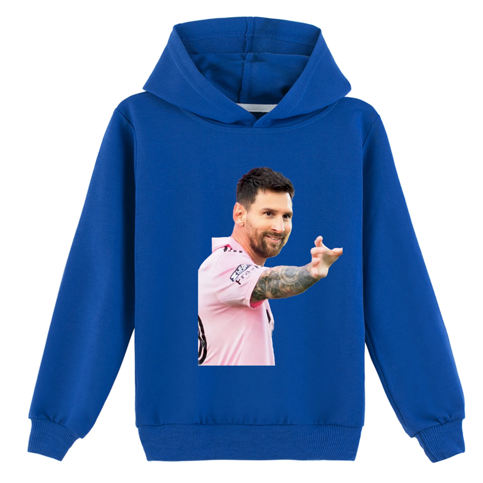 الصغار طفل البلوز البلوز مقنعين M-messi بلوزات فضفاضة، الخريف الجدة طويلة الأكمام هوديس في 2-14 سنة