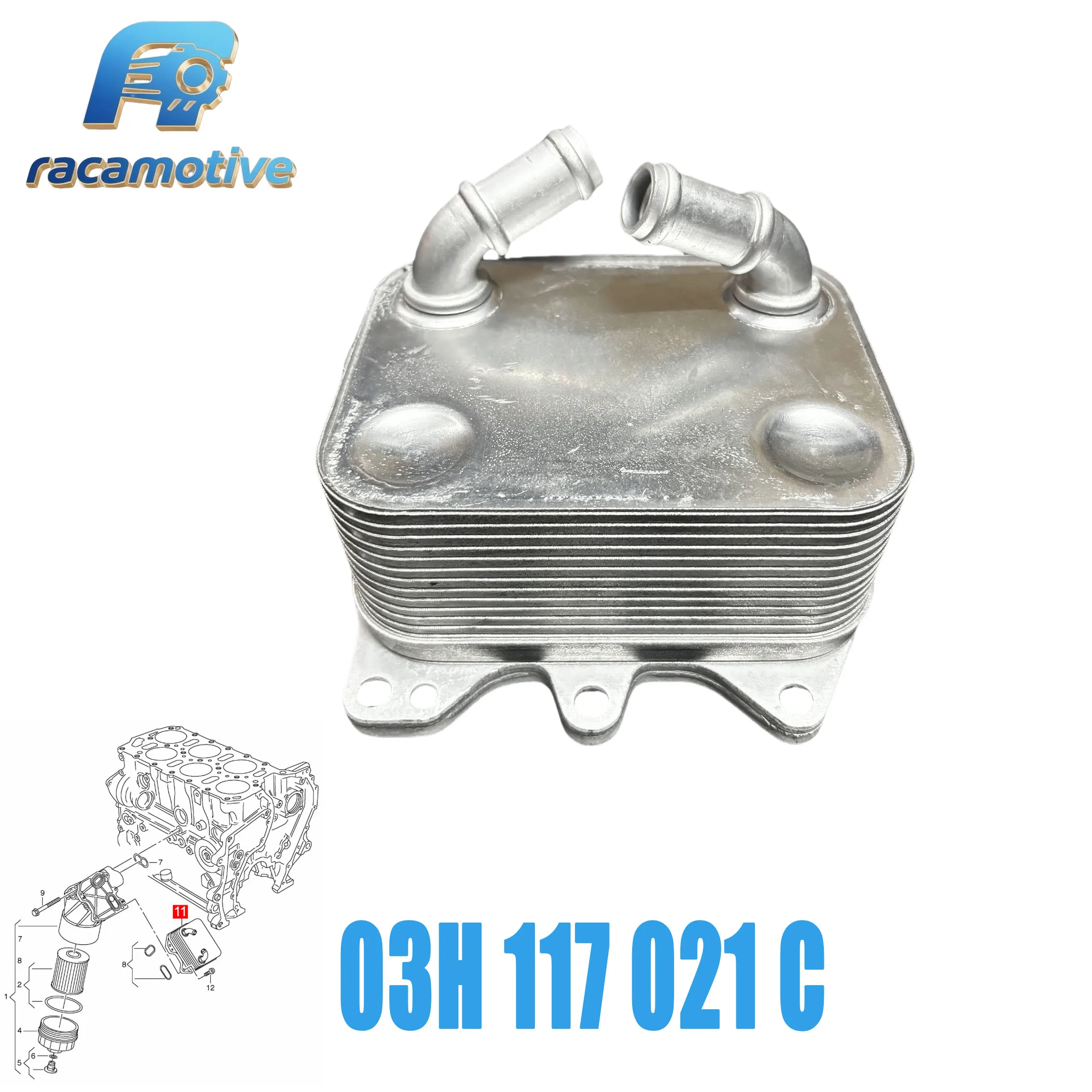 03H117021C 03H117021D 03H117021E/G For Volkswagen CC B7 Magotan 942 Passat B7 Touareg 7P5 7P6 Skoda Engine Oil Cooler