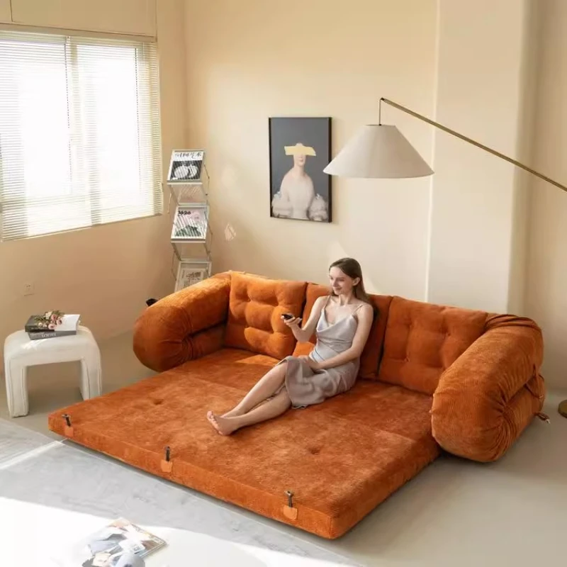 أريكة أرضية لغرفة المعيشة سرير كراسي مخملية الشمال 2025 أرائك مزدوجة كسولة منتفخة كرسي أثاث Woonkamerbanken قابل للطي