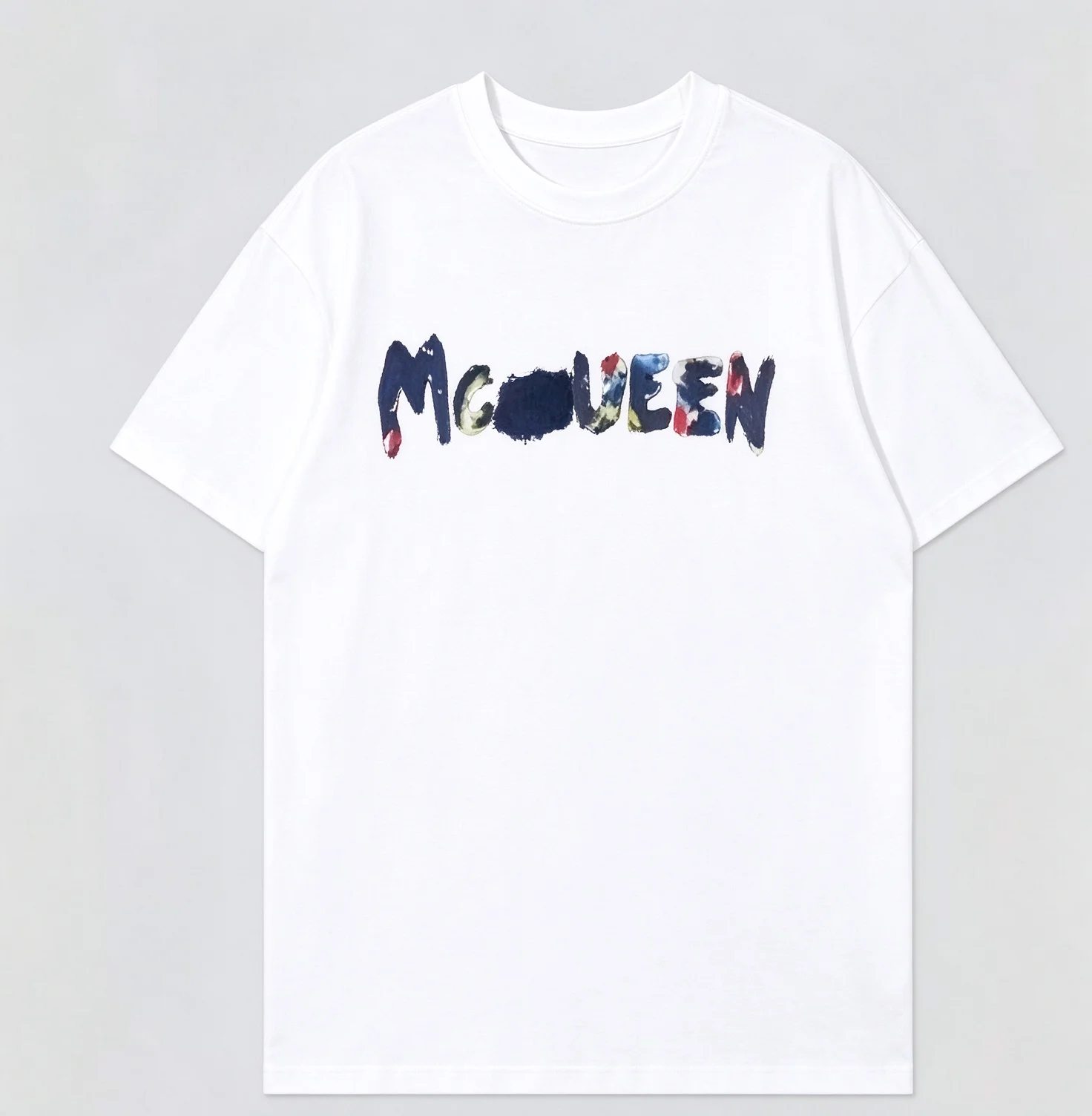 2026 Men Hand Brush Script Letter Graphic T Shirt EST Vintage Printed Short Sleeve Casual Streetwear Crewneck Tee For Daily Wear