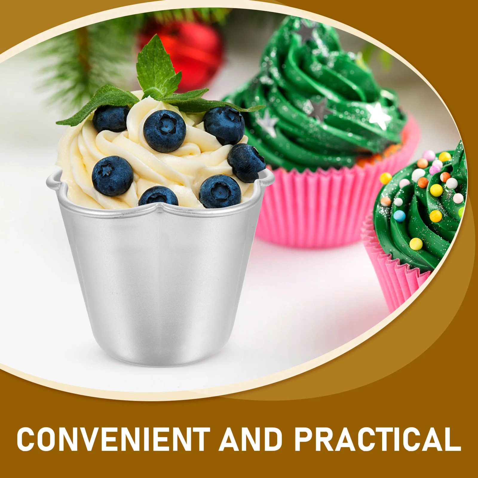 

6Pcs Cupcake Pans Baking Mold for Egg Tart Pudding Muffin Cakes Non-Stick Metal Mold Reusable Oven-Safe Kitchen Bakeware