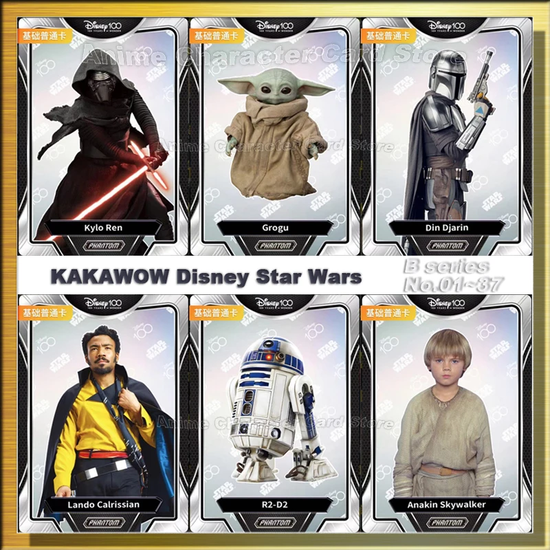 Original Kakawow Star Wars Card Phantom Disney 100 Anniversary Limited Edition B Series Single Cards No.01~37 Gifts For Children