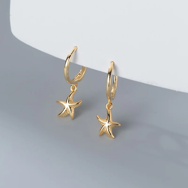 

astudio s925Silver Ocean Element Starfish Ear Clips Earrings FemaleM01211