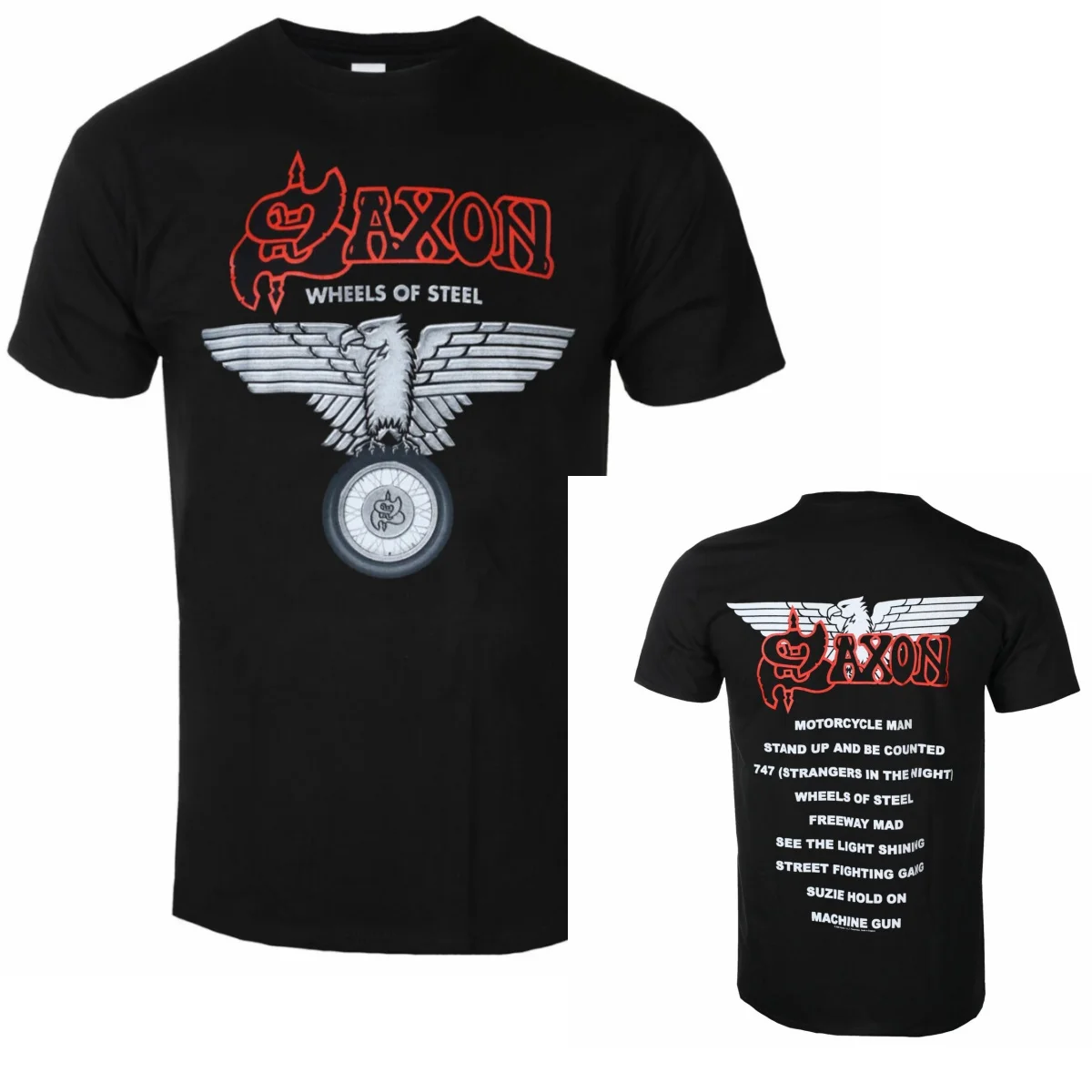 2026 Saxon Graphic Cotton T-shirt Unisex Summer Short Sleeve Fashion Brand Tee Luxury Casual Vintage Tees