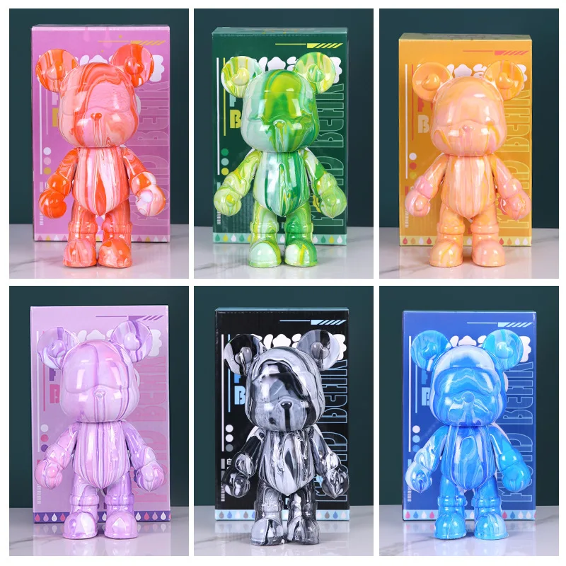 Fluid Bear Handmade Diy Material Self Made White Embryo Decoration Pigment Violent Bear Dye Painting Little Bear Gift