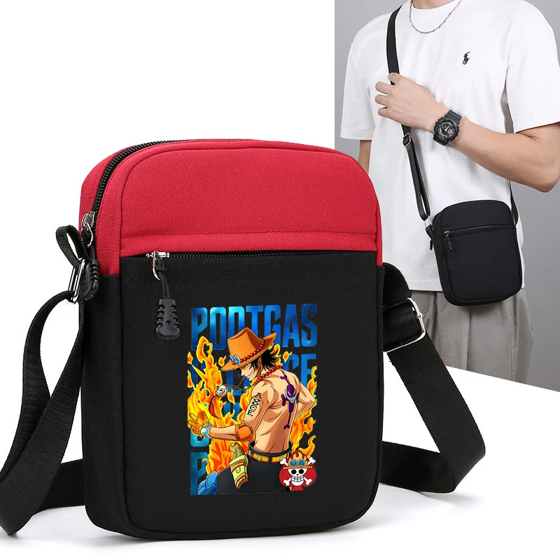 One Pieces Canvas Shoulder Bag Fashion Printed Mini Crossbody Bags Cute Cartoon Casual Sports Small Square Pouch Birthday Gifts