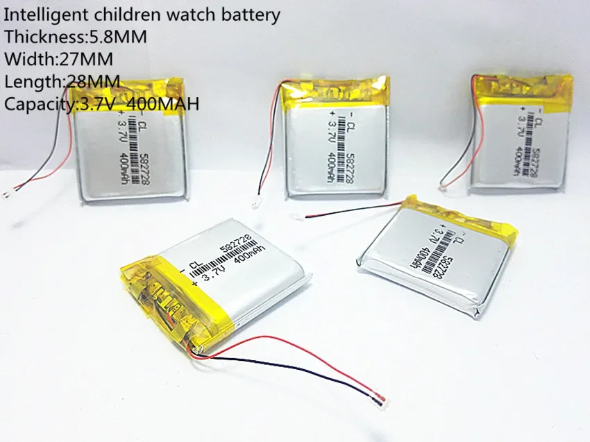 582728 3.7V 400mAh Rechargeable li-Polymer Li-ion Battery For Q50 G700S K92 G36 Y3 Children\'s smart watches mp3 582828 602828