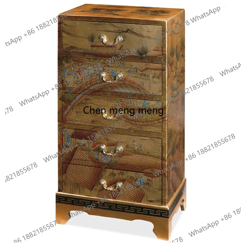 

Qingming classical new Chinese culture black painted cabinets decorative cabinet furniture