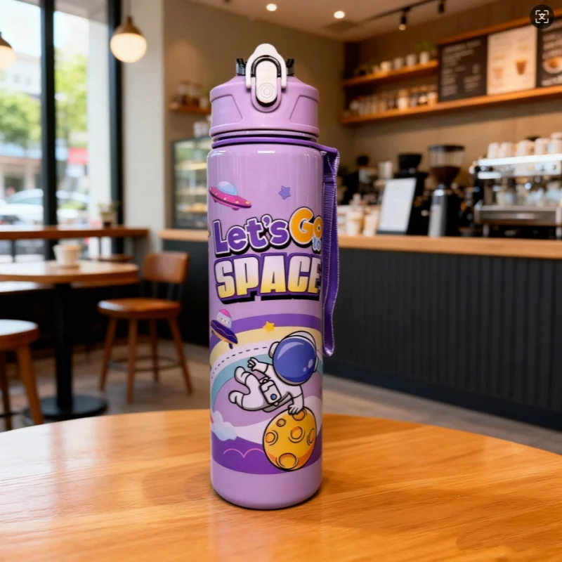 Tasse spatiale d'astronaute décontractée de 750ML, en plastique avec loquet, tasse d'eau de haute qualité pour étudiants, Sports de plein air, Portable, sans BPA