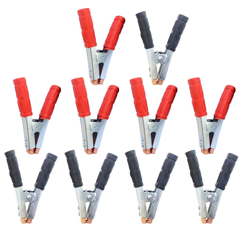 5 Sets/10pcs Alligator Clip Clips Test Clamps Lead Probe Copper Auto Car