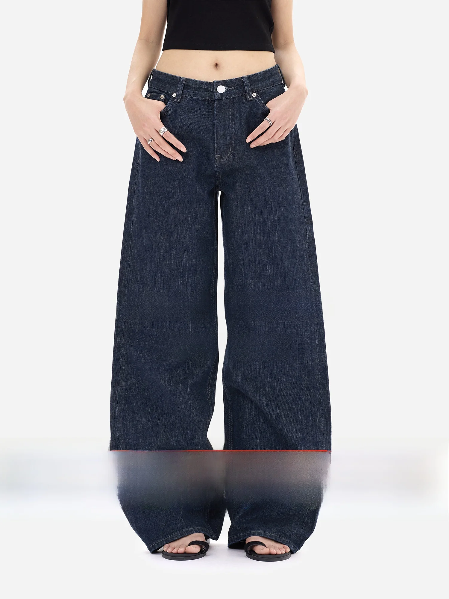 

Джинсы e Gu Yue Advanced Denim свободного кроя, прямые, оригинального цвета, 100% хлопок, винтажные, универсальные, повседневные, женские