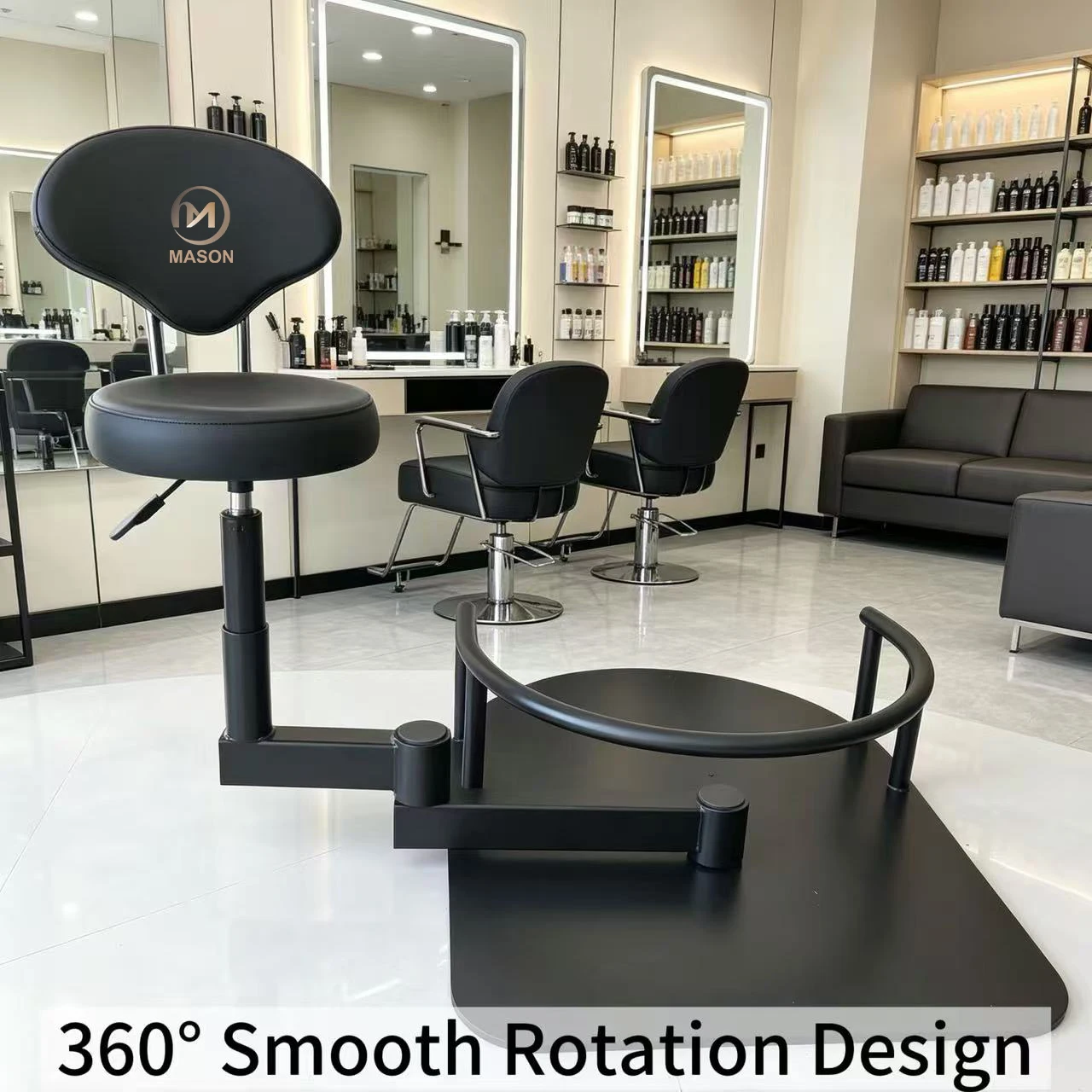 Adjustable Barber Chair Rotating Integrated Foldable Customizable High-Density Sponge Seat Modern Design Metal Salon Furniture