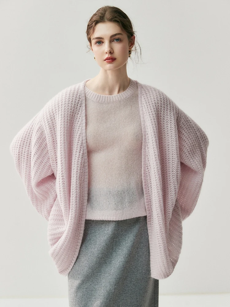 

CHICUU Women's 100% Cashmere Knit Sweater Hollow Cardigan Coat High Quality Luxury Design Autumn Winter Cashmere Knitwear Coat