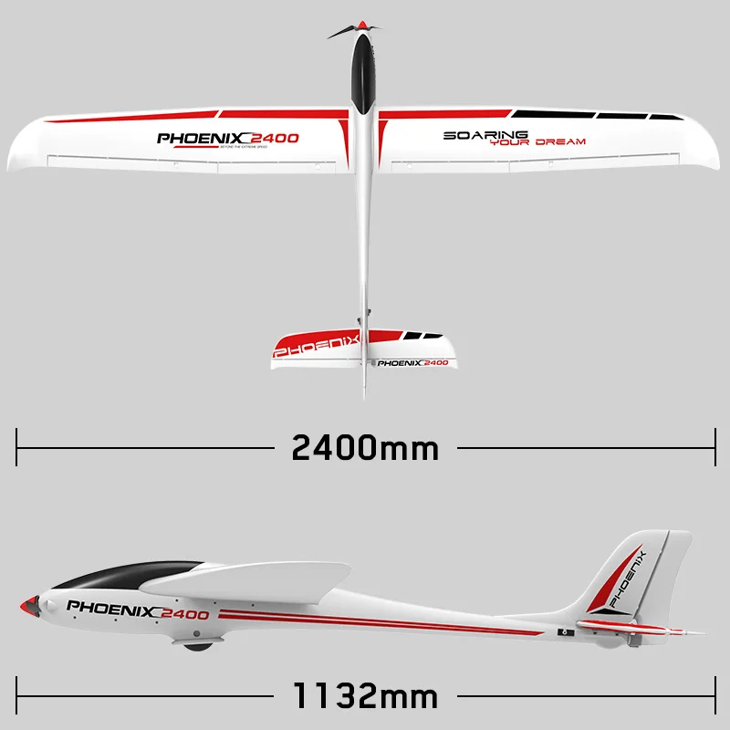 Volantex 759-3 Phoenix 2400 2400mm 5CH FPV Wingspan EPO RC airplane Glider Plane Model Without Remote Control Battery 75903