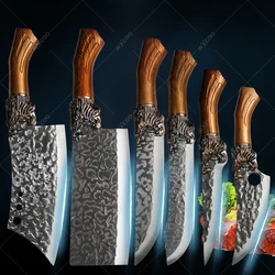 Stainless Steel Kitchen Knives 1-6pcs High Hardness Forged Chicken Bone Chopping Knife Sharp Vegetable and Fruit Slicing Knife