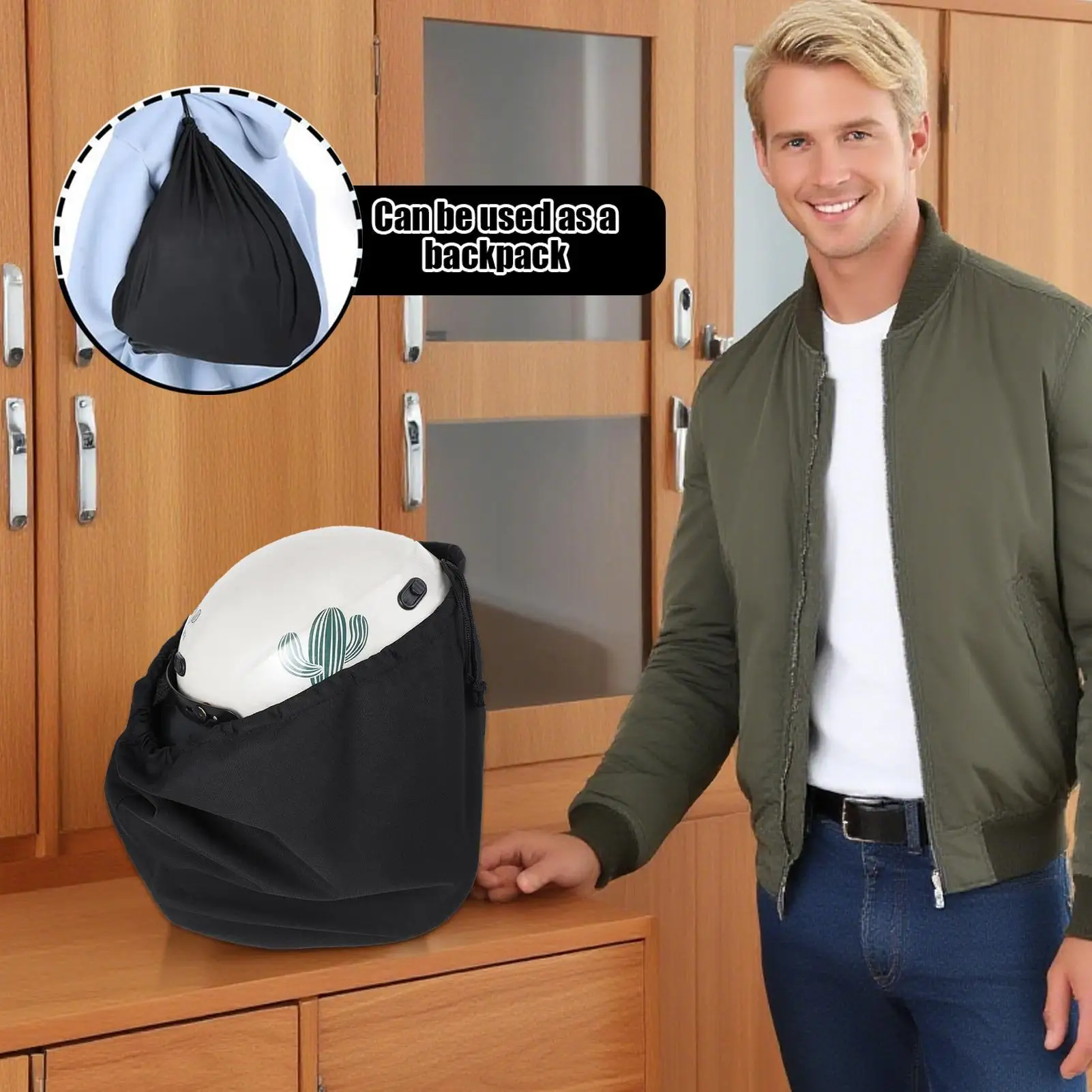 Moto Helmet Bags Drawstring Helmet Storage Bag For Pieces Sports Headgear Protection Pouch For Riding Adventure Hockey
