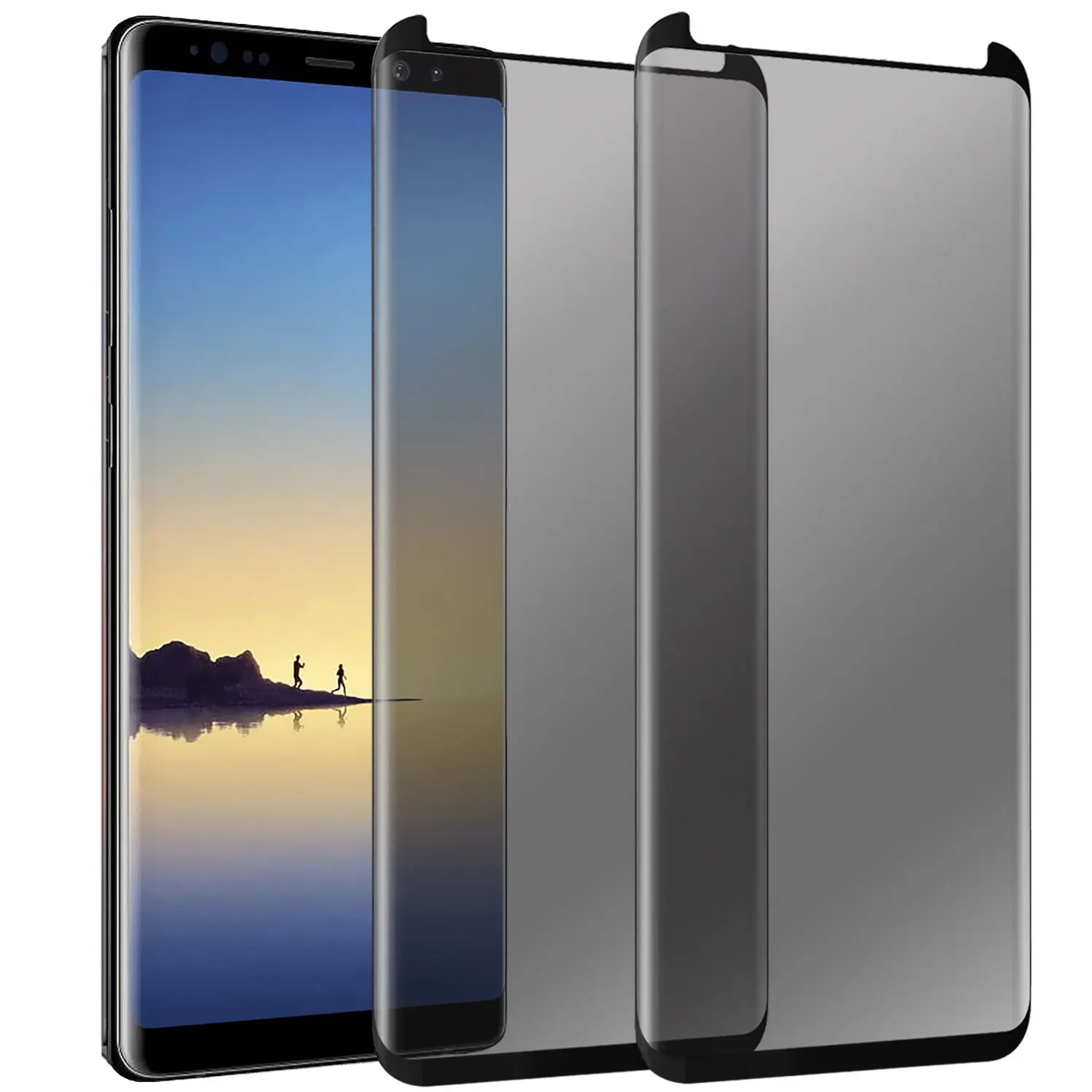 For Samsung Galaxy Note 8 Case Friendly Anti Spy Privacy Tempered Glass Screen Protectors 2-Pack