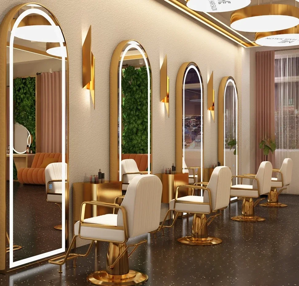 For Online Celebrity Barber Shop Mirror Led Lamp Hair Salon Special Tide One-sided Haircut Dyeing Mirror Landing.