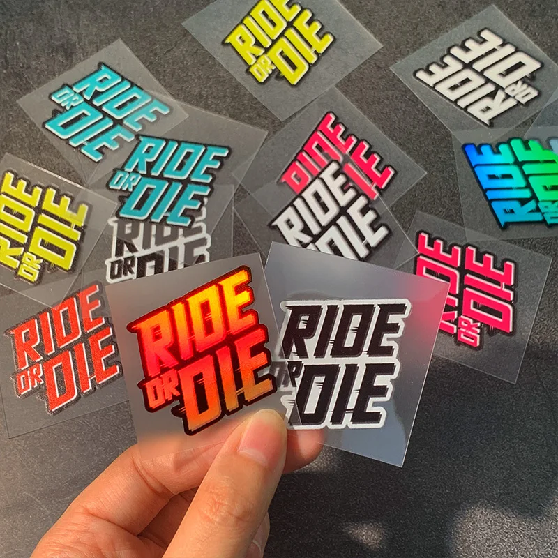„Ride or Die Fahrradaufkleber, wasserfest, kratzfest, Vinyl-Aufkleber, PET-Material, Fahrraddekoration“