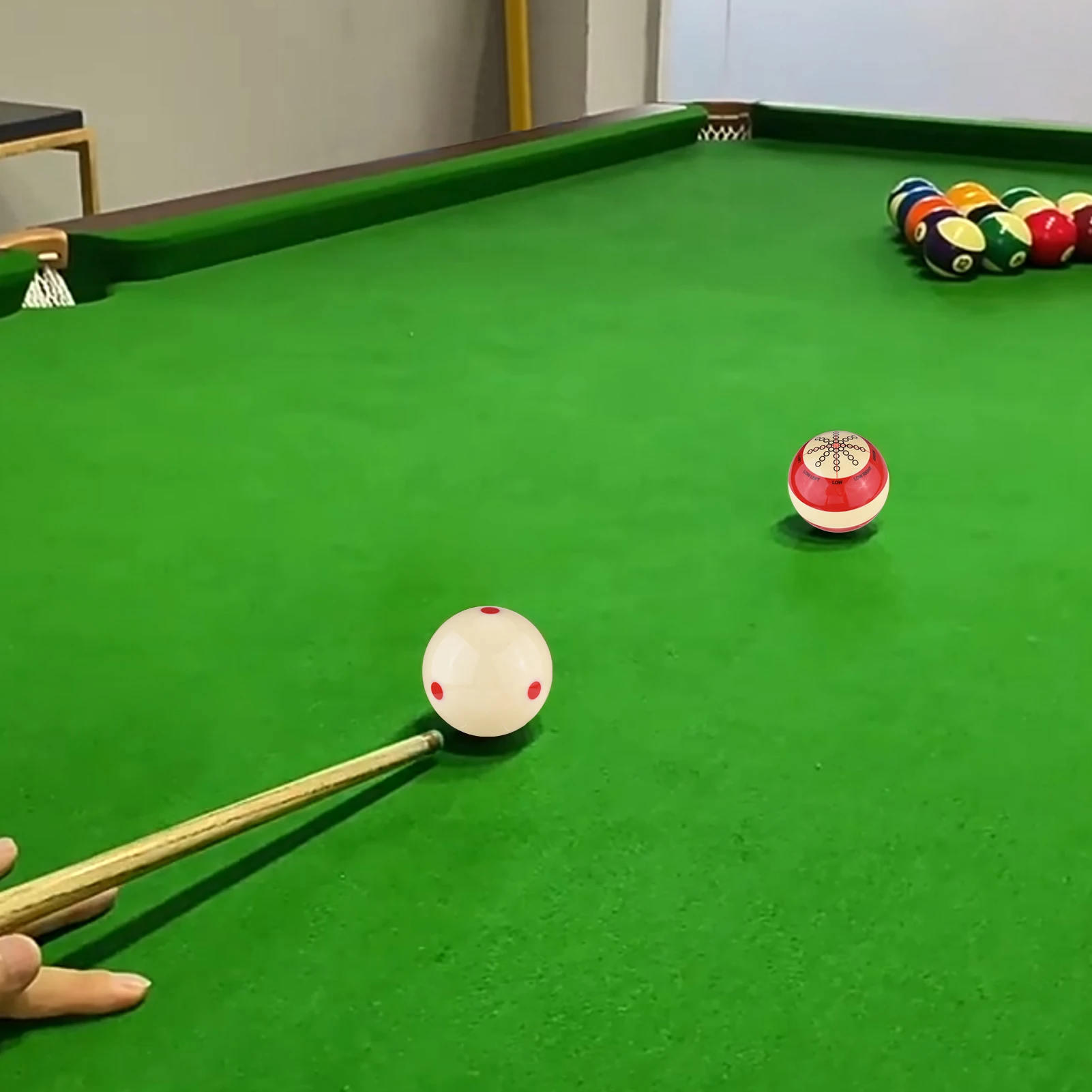 2 pezzi di stecca da biliardo in resina rossa bianca per stecca da biliardo, artefatto per allenamento pratico