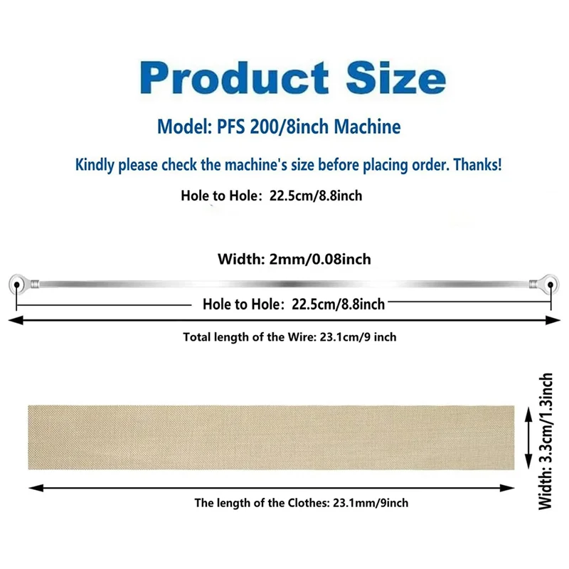 ABJY-Impulse シーラー交換部品 8 インチ-2 ミリメートルヒートシールストリップ PTFE テープシーラー交換アクセサリーエレメント 6 パック