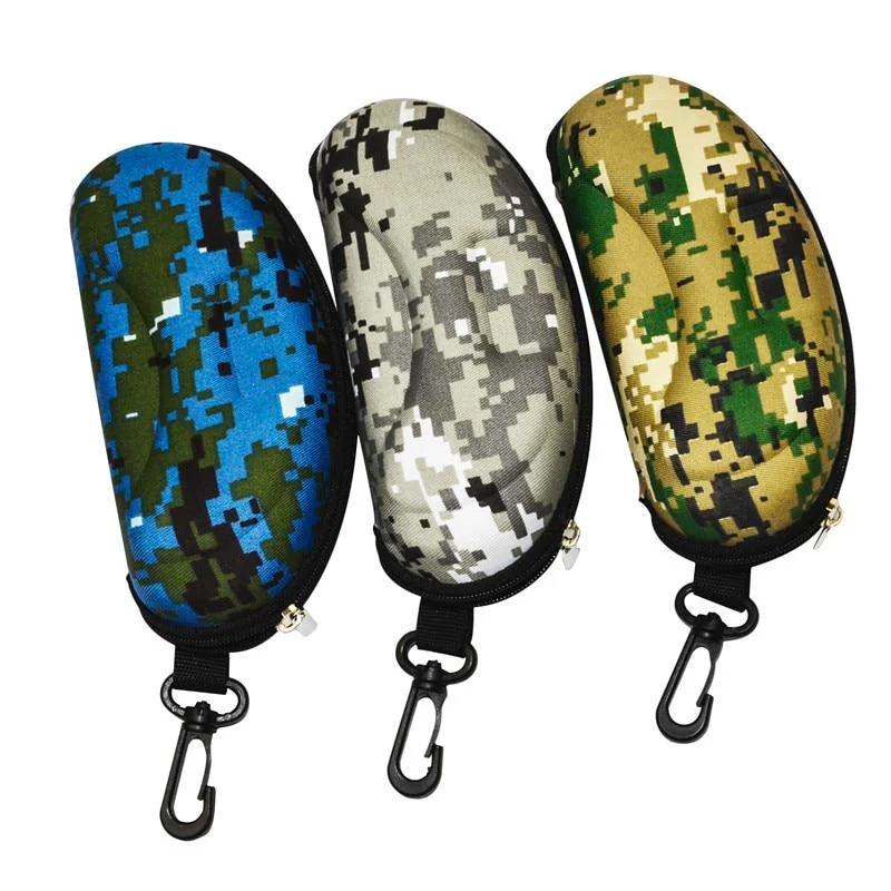 1Pc Camouflage Brillenetui Sonnenbrille Fall Reißverschluss Brillenetui Komprimierende Weiche Paket Blatt Brillenetui