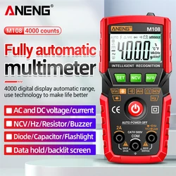 ANENG M107/M108 Digital Multimeter 4000Count AC/DC Current Ammeter Voltmeter Digital Voltage Tester NCV Capacitance Multi Tester