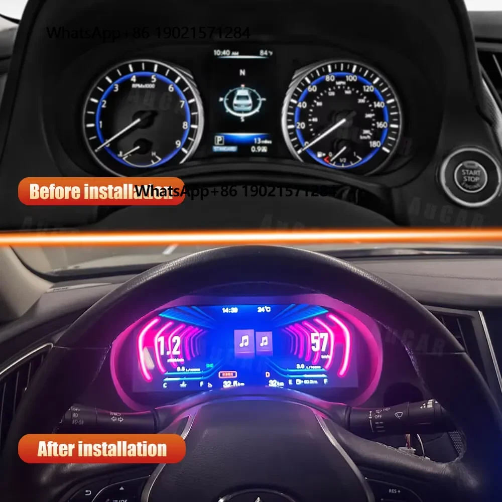 

AuCAR Linux Instrument Cluster for Infiniti Q50 Q60 QX80 F10 5 Series Maserati Gran Turismo Prado 150 Car Stereo