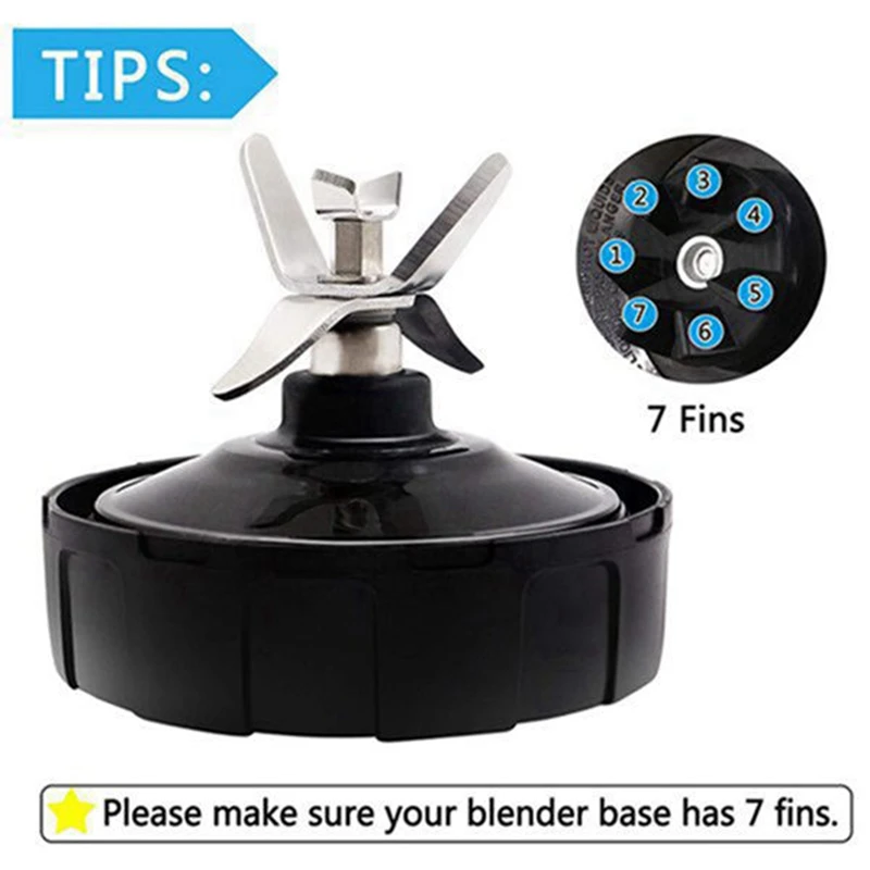 Pieza de repuesto de cuchillas extractoras de 7 aletas para licuadora Nutri Ninja, cuchilla extractora para Auto IQ BL682 BL480 BL640 NN102,Etc.
