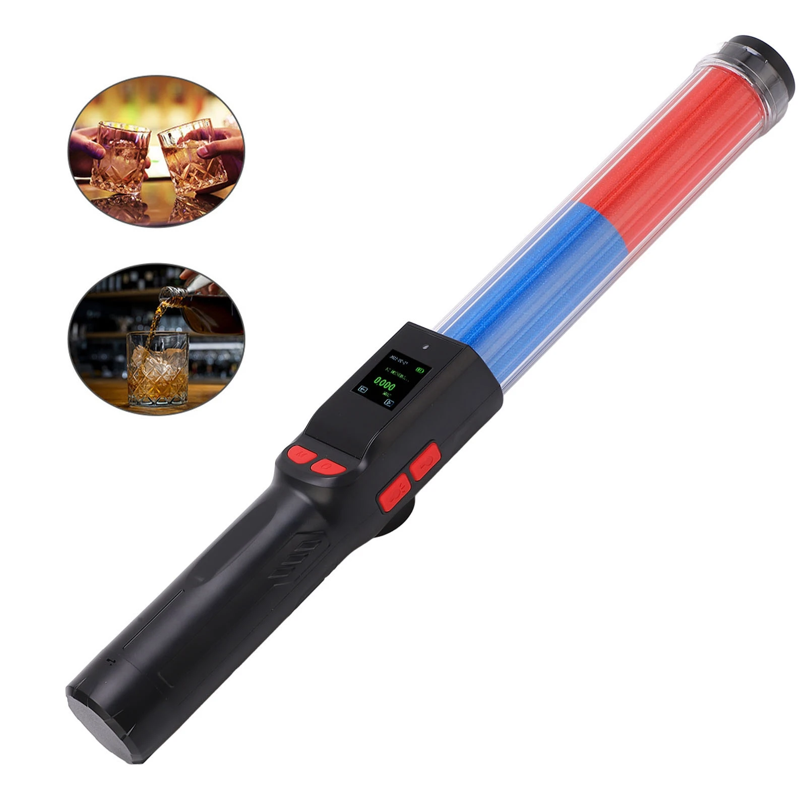 Portable Breath Tester Portable Drunk Tester High Accuracy Multifunctional Air Blowing Breath Analyzer with USB Cable