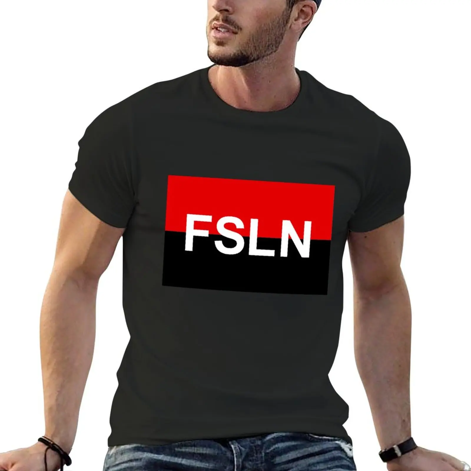 

Sandinista FSLN Flag T-Shirt tops graphic t shirts customs design your own mens graphic t-shirts big and tall