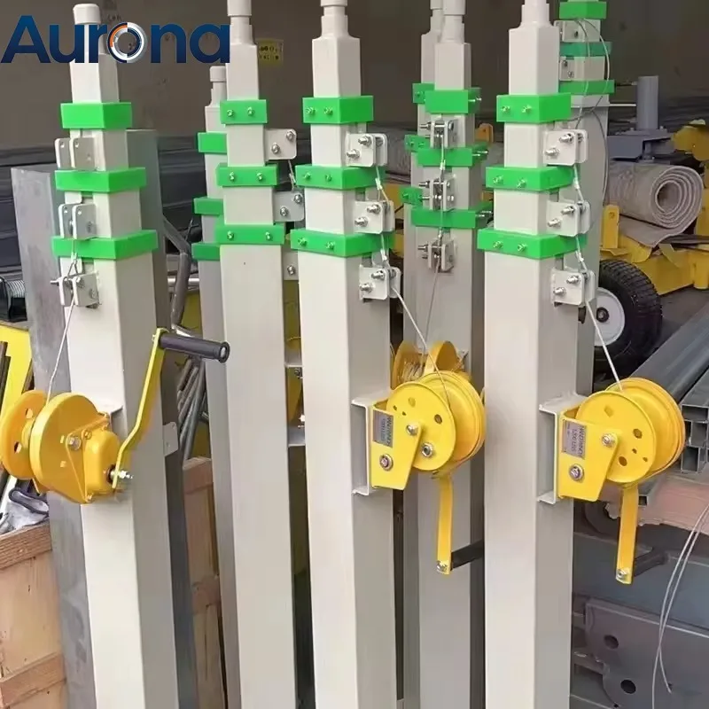 【Industrial】3-6 Section Retractable Galvanized Electric Winch Hydraulic Light Tower Telescopic Mast
