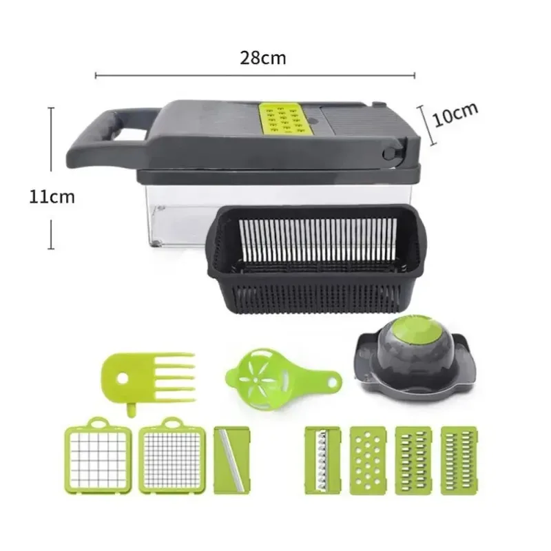 Kitchen Supplies Multifunctional Vegetable Chopper Handle Food Grates Vegetable Chopper 14/16 in 1
