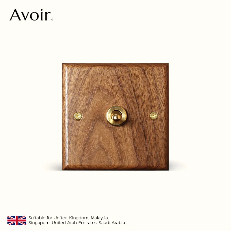 

Avoir Black Solid Wood 1-4 Gang 2 Way Toggle Switches Vintage Electrical UK Sockets And Switches Wall Light Push Buttons Switch