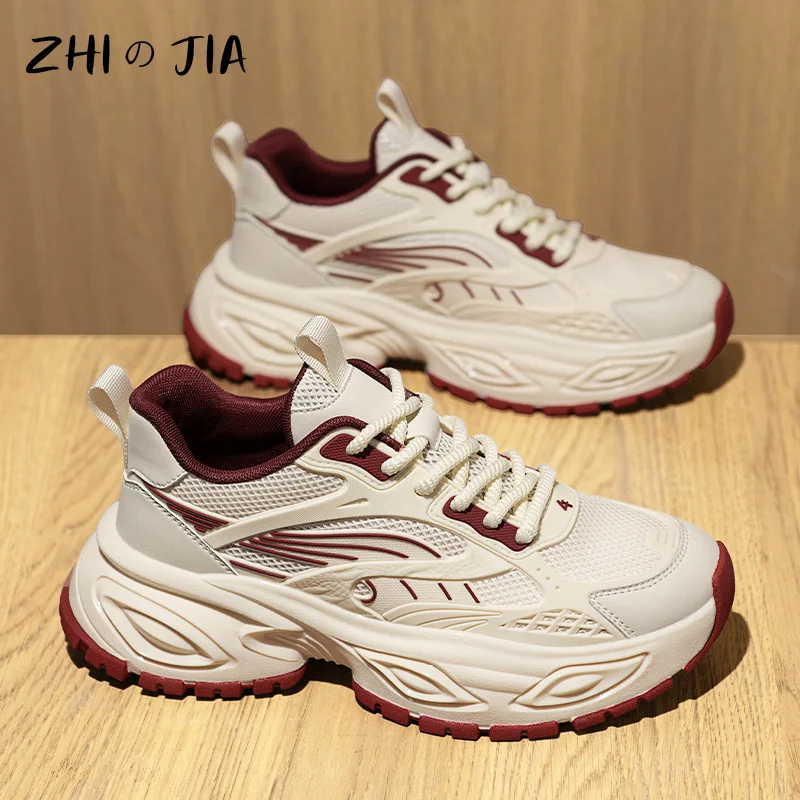 

Fashion Sneakers Men's Spring and Autumn Mesh Breathable Shoes Thick soled Trendy Shoes Outdoor Running and Fitness Footwear