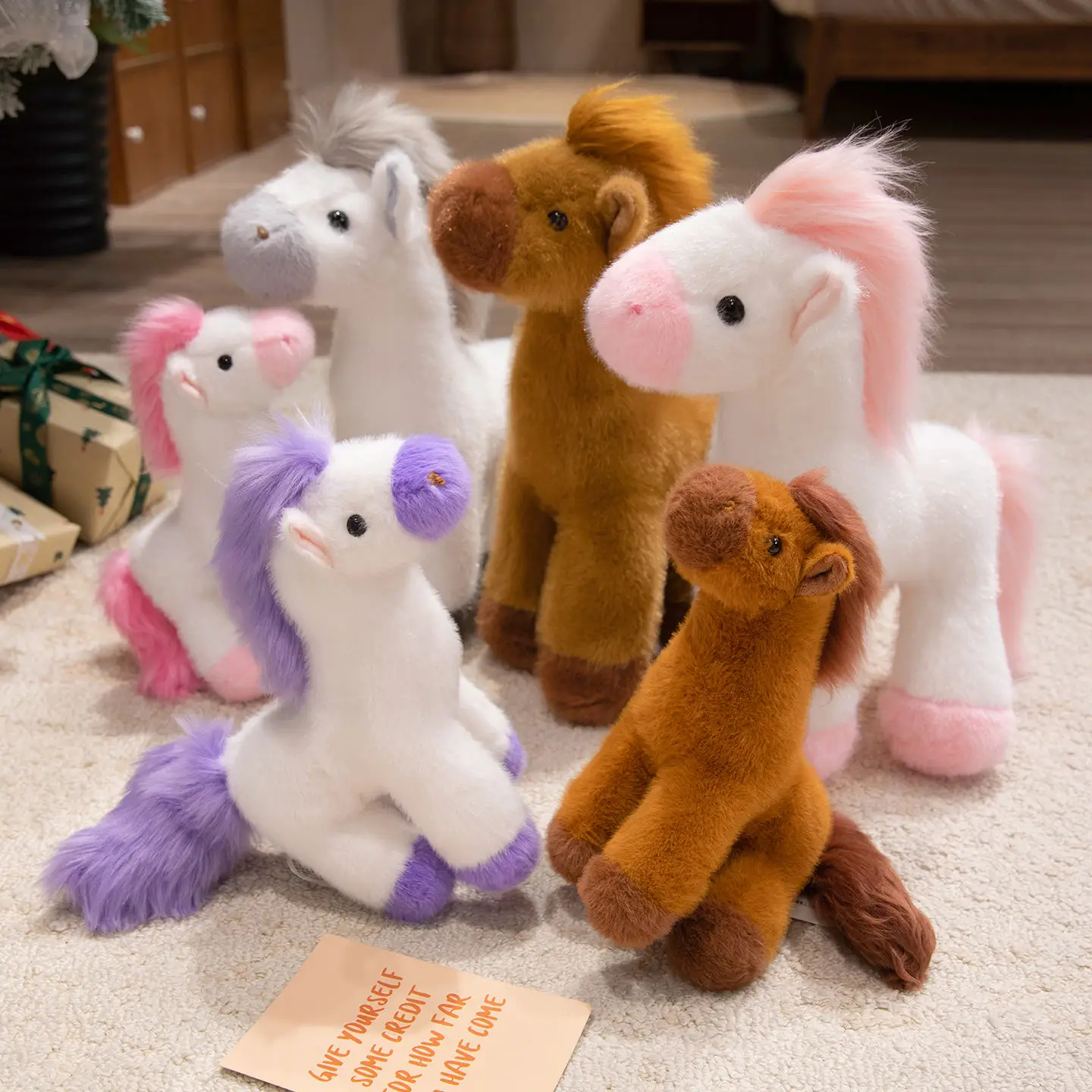 

Мягкая плюшевая подушка для пони, домашний декор, подарок для дивана-кровати, офиса, нескользящее дно, можно стирать в машине, забавное, милое